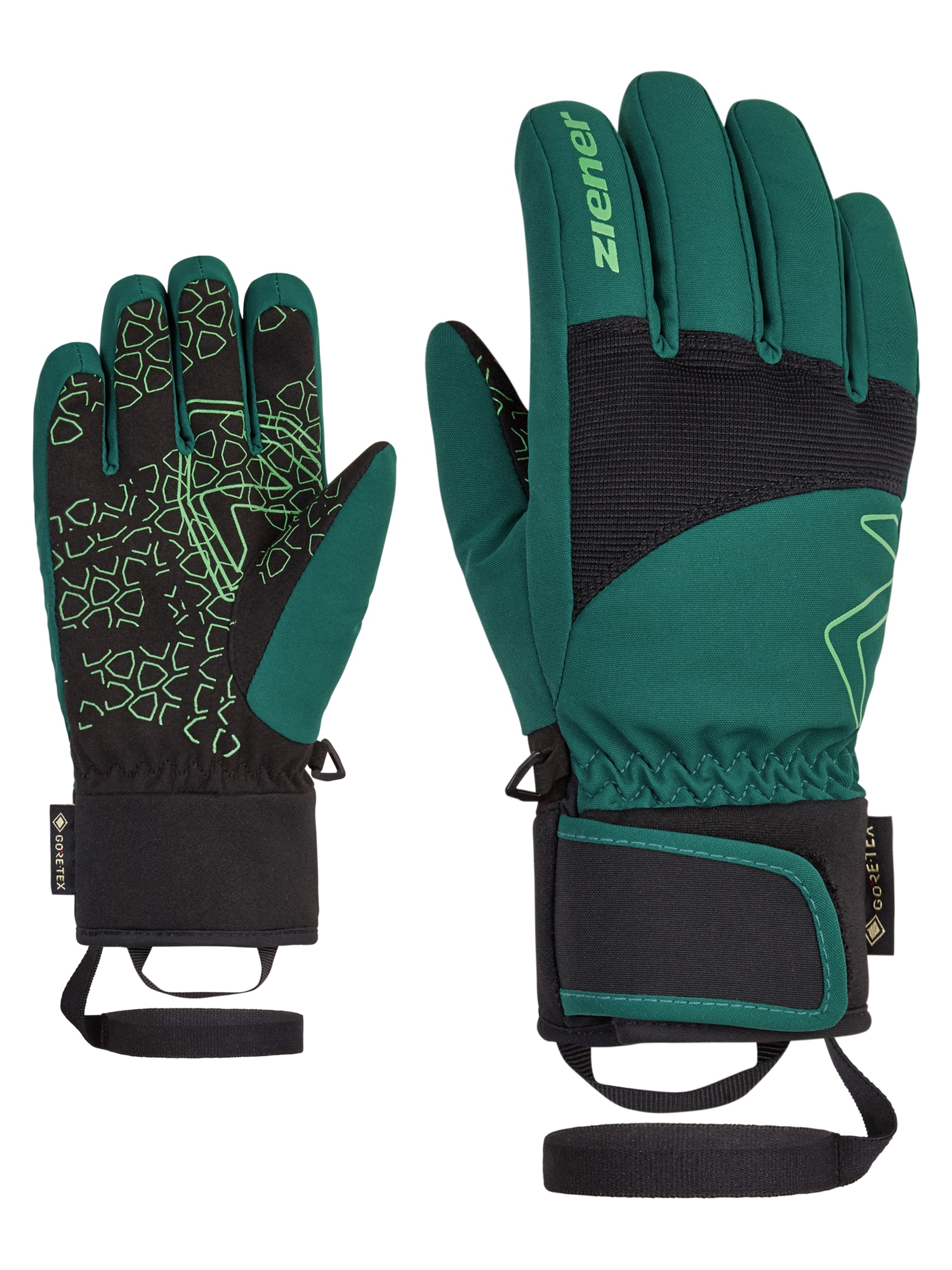 Skihandschuhe ZIENER "LOTAR-Z GTX PR glove", Kinder, Gr. 3,5, deep grün, Materialmix, Handschuhe Image