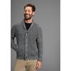 Strickjacke MAN'S WORLD "Neue Kollektion", Herren, Gr. M (48/50), schwarz (schwarz melange), Strick, Obermaterial: 50% Baumwolle, 50% Polyacryl, meliert, casual, regular fit, V-Ausschnitt, Langarm Rippbündchen, Strickjacken, mit Taschen