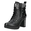High-Heel-Stiefelette MUSTANG SHOES "Mustang Shoes Stiefelette Lederimitat/Textil", Damen, Gr. 42, schwarz, Lederimitat, Textil, casual, Schuhe
