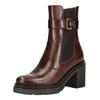 High-Heel-Stiefelette NERO GIARDINI "Nero Giardini Stiefelette Leder/Textil", Damen, Gr. 35, braun (dunkelbraun), Leder, Textil, casual, Schuhe