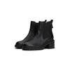 Chelseaboots TOMMY HILFIGER "TH LEATHER CHELSEA CLEATED HEEL", Damen, Gr. 37, schwarz, Leder, Elastischer Einsatz, unifarben, klassisch, Schuhe, Blockabsatz, Stiefelette mit kleinem Logo-Emblem