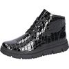 Schnürstiefelette WALDLÄUFER "H-PINA", Damen, Gr. 7,5 (41), schwarz, Lackleder, glänzend, Reptilienprägung, modisch, Schuhe, Schnürboots, High Top Sneaker, in Lack-Kroko-Optik, Komfortweite H