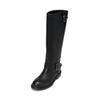 Stiefel MARC O'POLO "mit zwei dekorativen Riemen", Damen, Gr. 38, schwarz, Obermaterial: 100% Leder (Rind), unifarben, Schuhe