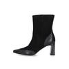 Schlupfboots HENRY STEVENS "Madison ZB70", Damen, Gr. 37, schwarz, Leder, klassisch, Schuhe, Damen Stiefelette mit Absatz handgefertigt, Lederschuh