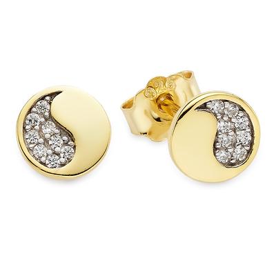 Paar Ohrstecker "Schmuck, Geschenk, Silberohrringe", gold (gelbgoldfarben, kristallweiß, kristallweiß), ANISTON JEWELRY & WATCHES, Ohrringe, Damen, Silber 925 (Sterlingsilber), mit Zirkonia (synth.) Image