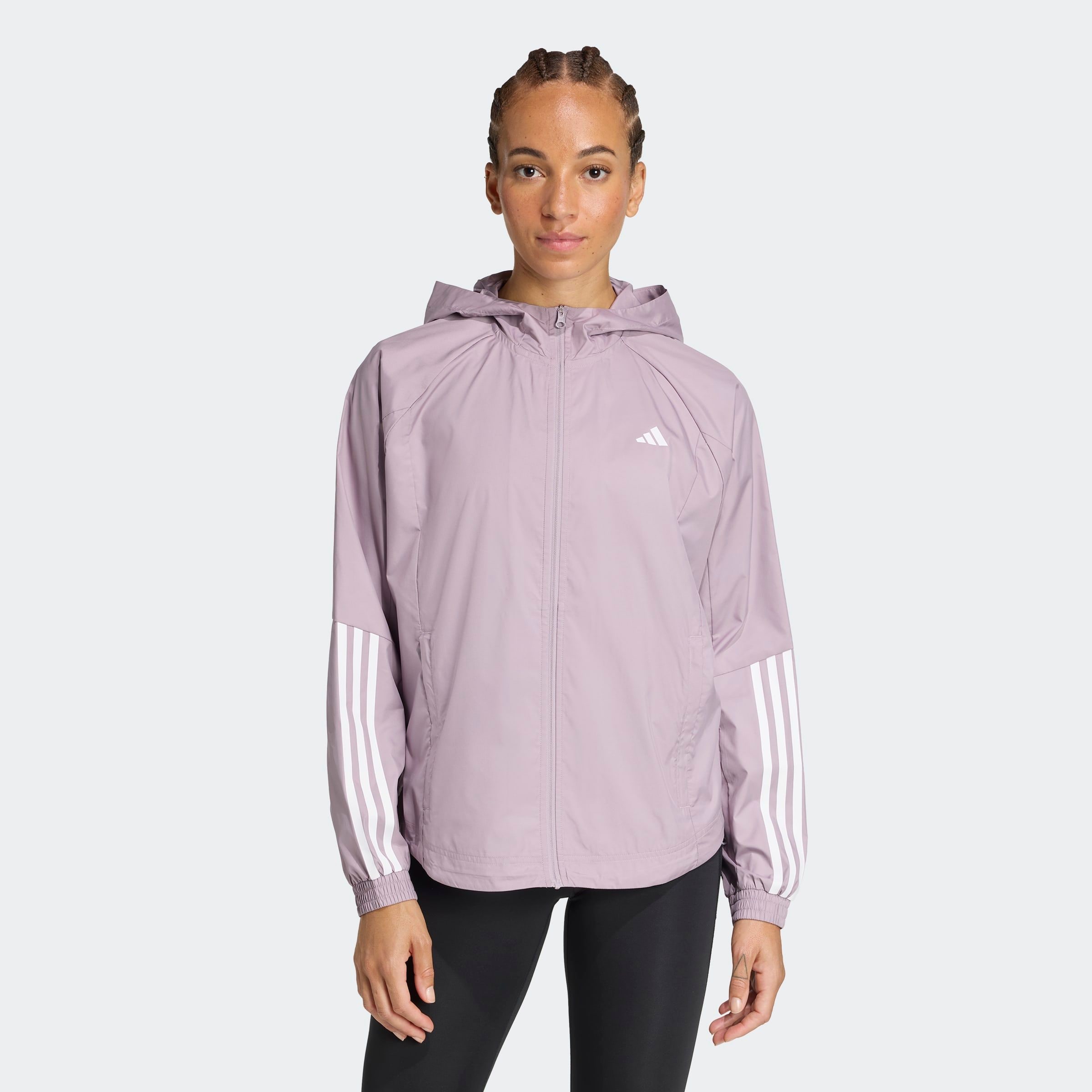 Windbreaker ADIDAS PERFORMANCE "HYGLM WINDB", Damen, Gr. M, lila (prlofi, weiß), Obermaterial: 100% Polyester, Sportlich, Jacken Image