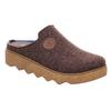Pantoffel ROHDE "FOGGIA", Damen, Gr. 43, braun (dunkelbraun), Filz, meliert, klassisch, Schuhe, Homeslipper, Wohlfühlschuh mit Plateausohle