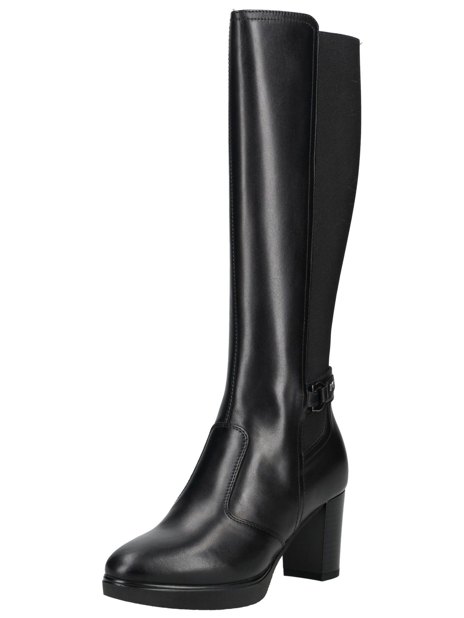 High-Heel-Stiefel NERO GIARDINI "Nero Giardini Stiefel Leder/Textil", Damen, Gr. 41, schwarz, Leder, Textil, Casual, Schuhe