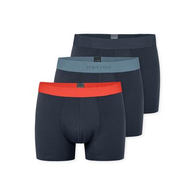 Boxershorts SCHIESSER "95/5 Multipacks", Herren, Gr. 7, bunt (sortiert 9), Single Jersey, Obermaterial: 95% Baumwolle, 5% Elasthan, unifarben mit Farbeinsatz, figurbetont, Unterhosen, mit farblich abgesetztem, sportlichem Logo-Webgummibund Image