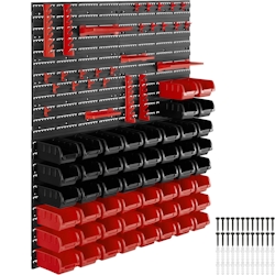 TecTake GmbH tectake Kleinteilemagazin mit 28 Stapelboxen und Werkzeughalterungen schwarz - 406300 Image