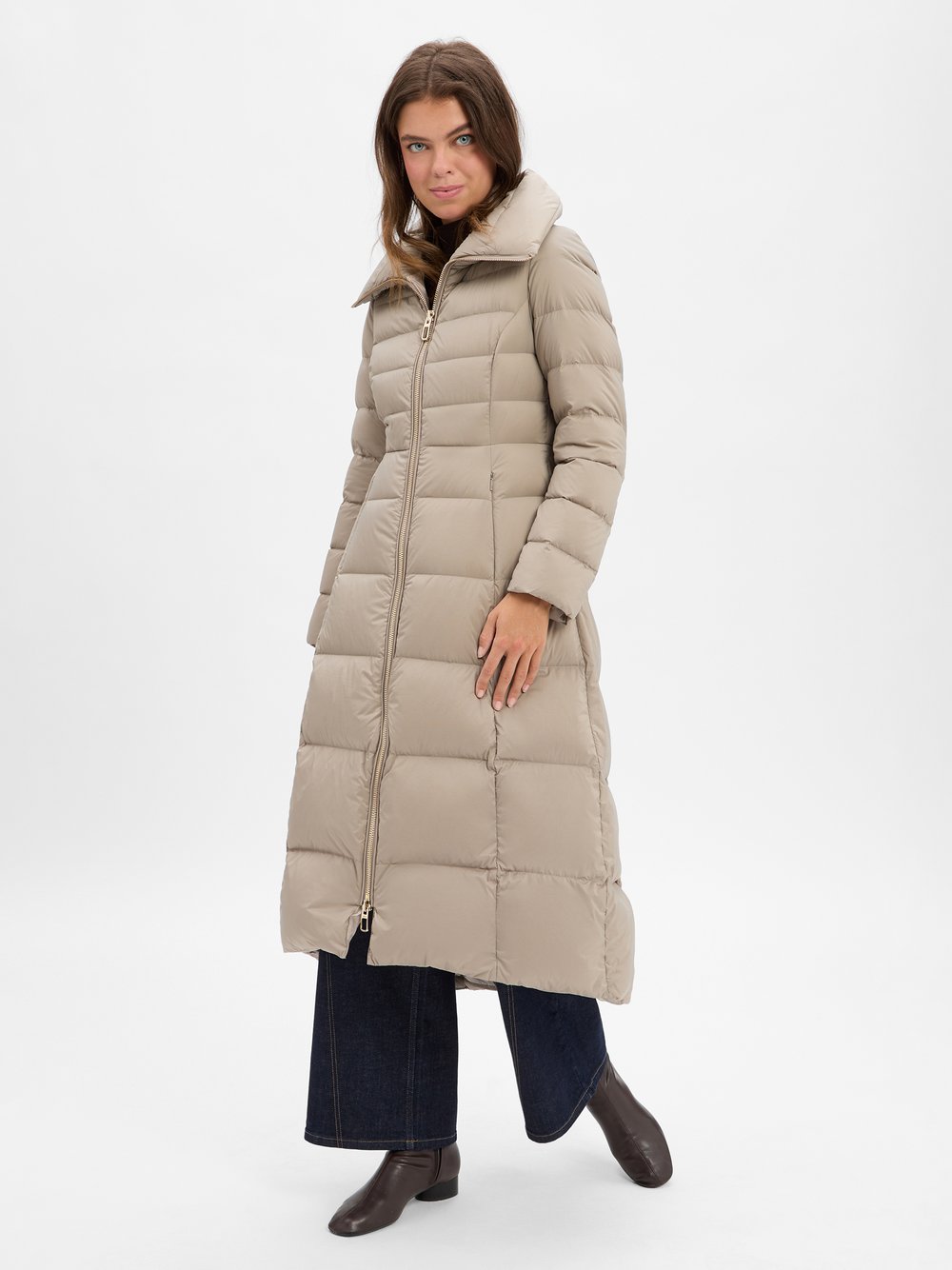 DUNO Daunenmantel Damen taupe, M