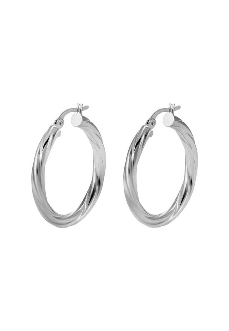 Guess Womens UBE04187RH Ladies Hoops I Did It Again Earrings - Silver Stainless Steel - One Size | Guess Sale | Discount Designer Brands