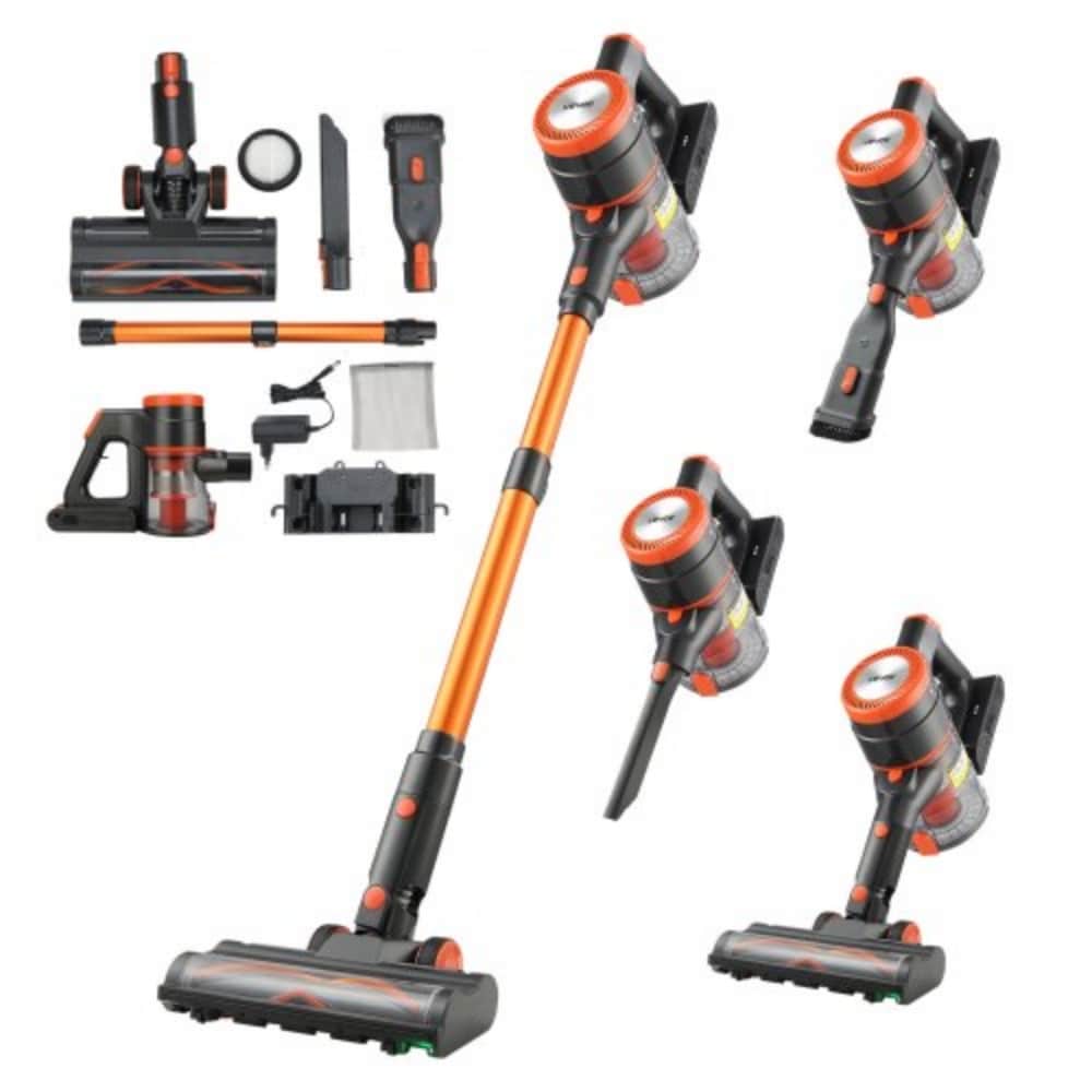 LED Cordless Stick Vacuum 1L Dust Cup 47 Min Runtime 3 Suction Speeds V-Shaped Anti-Tangle Brush - 50.39” x 9.65” x 9.45”