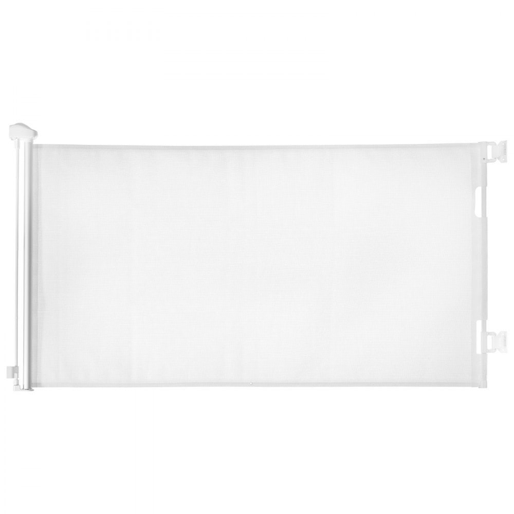 Retractable Baby Gate with Escape-Proof Bottom Hook and Mesh Design for Kids and Pets Safety