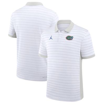 Jordan Brand Herren-Poloshirt mit Victory Stripe Dri-FIT der Florida Gators 2025 für die frühe Saison, weiß Image