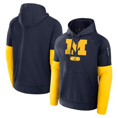 Jordan Brand Michigan Wolverines Fitness-Performance-Kapuzenpullover für Herren, Marineblau Image