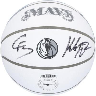 Klay Thompson & Cooper Flagg Dallas Mavericks signierter Wilson 2024-25 City Edition Sammler-Basketball Image