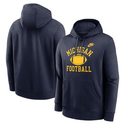 Nike Michigan Wolverines Legacy Football Icon Club Fleece-Kapuzenpullover für Herren, Marineblau Image