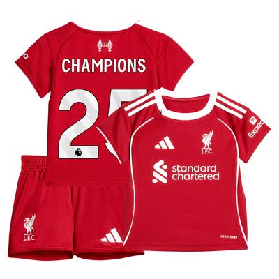 Liverpool adidas Mini-Heimsausrüstung 2025-26 - Baby mit Aufdruck Champions 25 Image