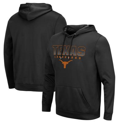 Herren Colosseum Black Texas Longhorns Blackout 3.0 Pullover Hoodie Image