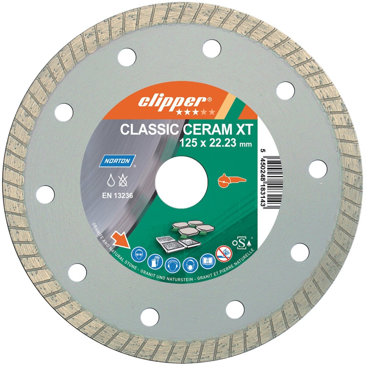 Norton Clipper tarcza diamentowa Classic Ceramic Turbo 125 x 22,23 mm 70184627646 Image