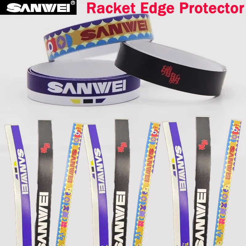 Self-adhesive Table Tennis Racket Edge Protector SANWEI PVC Ping Pong Bat Protective Side Tape Protector Table Tennis Accessory