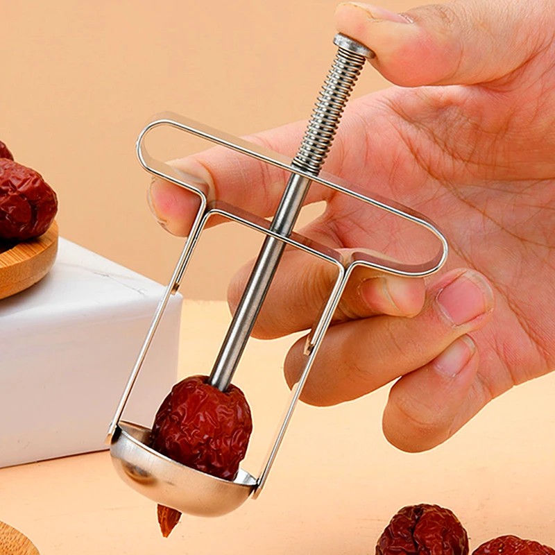 Red Dates Jujube Pitter Cherry Olive Corer 304 Stainless Steel Fruit Core Seed Remover Push Out Vegetable Tool Kitchen Gadgets