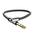 Cavo per cuffie da 1/4 a 1/8 Cavo Aux TRS da 6,35 mm maschio a 3,5 mm femmina Adattatore audio jack stereo per amplificatore chitarra Home Theater