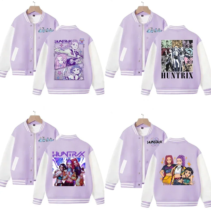 2025 KPop Demon Hunters Uniforme de baseball Filles Garçon Mode Veste décontractée Vêtements d