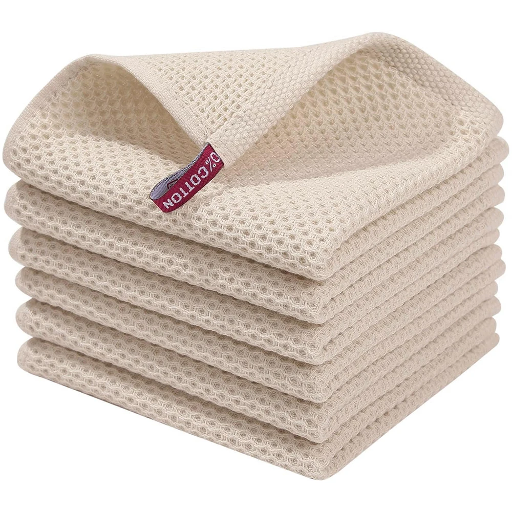 34*34cm Cotton Dishcloth Honeycomb Towel Ultra Soft Absorbent Hand Towel Wash Cloth Household Kitchen Cleaning Cloth