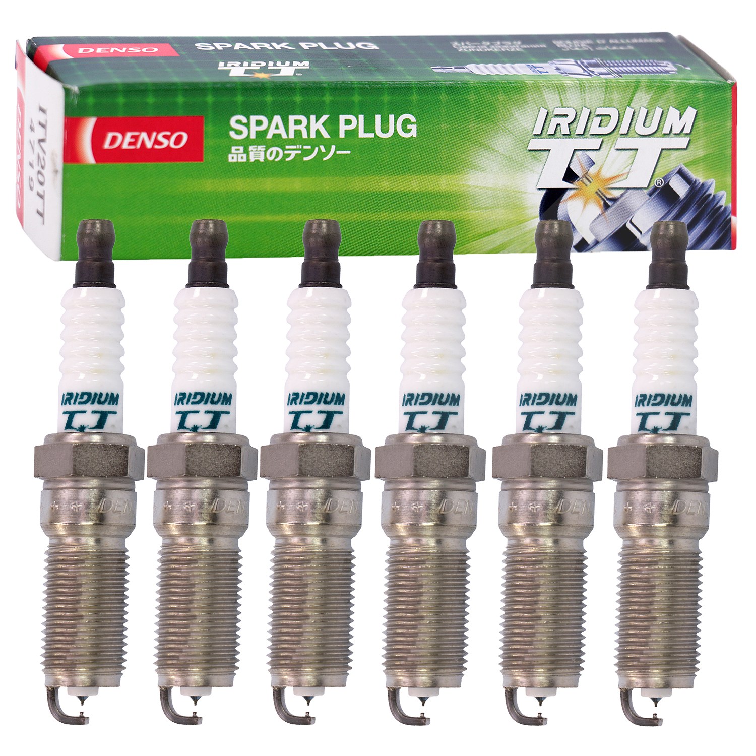 Denso 6x Zündkerze Iridium TT [Hersteller-Nr. ITV20TT] für Fiat, Chevrolet, Lancia, Ford, Jeep, Chrysler, VW, Dodge Image
