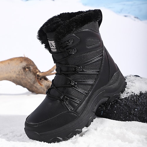 Wasserdichte Winter-Schneestiefel für Herren mit Fellfutter, rutschfester Sohle, warme Outdoor-Wanderschuhe für kaltes Wetter Image