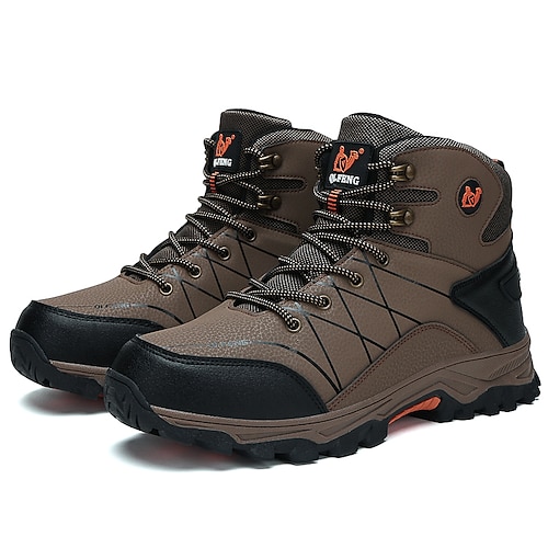 wasserdichte, warme Outdoor-Wanderstiefel für Herren mit rutschfester Sohle, Schnürdesign für Schnee, Regen, kaltes Wetter und Winterabenteuer Image