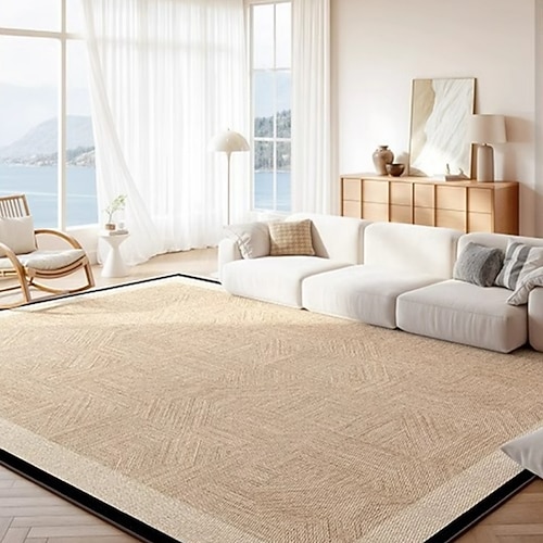 französischer Vintage-Teppich aus Eisseide, kühlender Bodenteppich für Wohnzimmer, Sofa oder Schlafzimmer, eleganter Luxus-Nachtvorleger mit Retro-Design Image