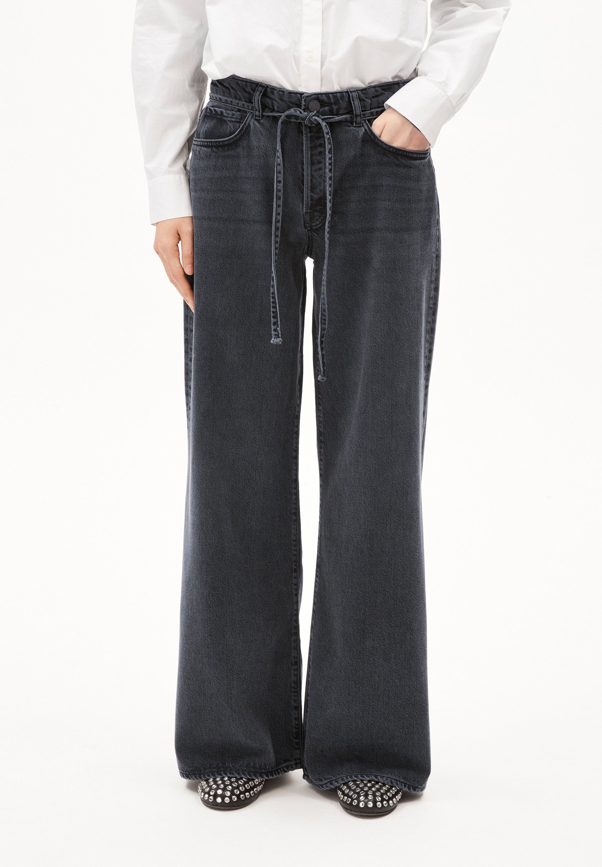 ASTRAEAAS WIDE JEAN | Wide Leg Mid Waist aus Lyocell Baumwoll Mix - schwarz (27-32) Image