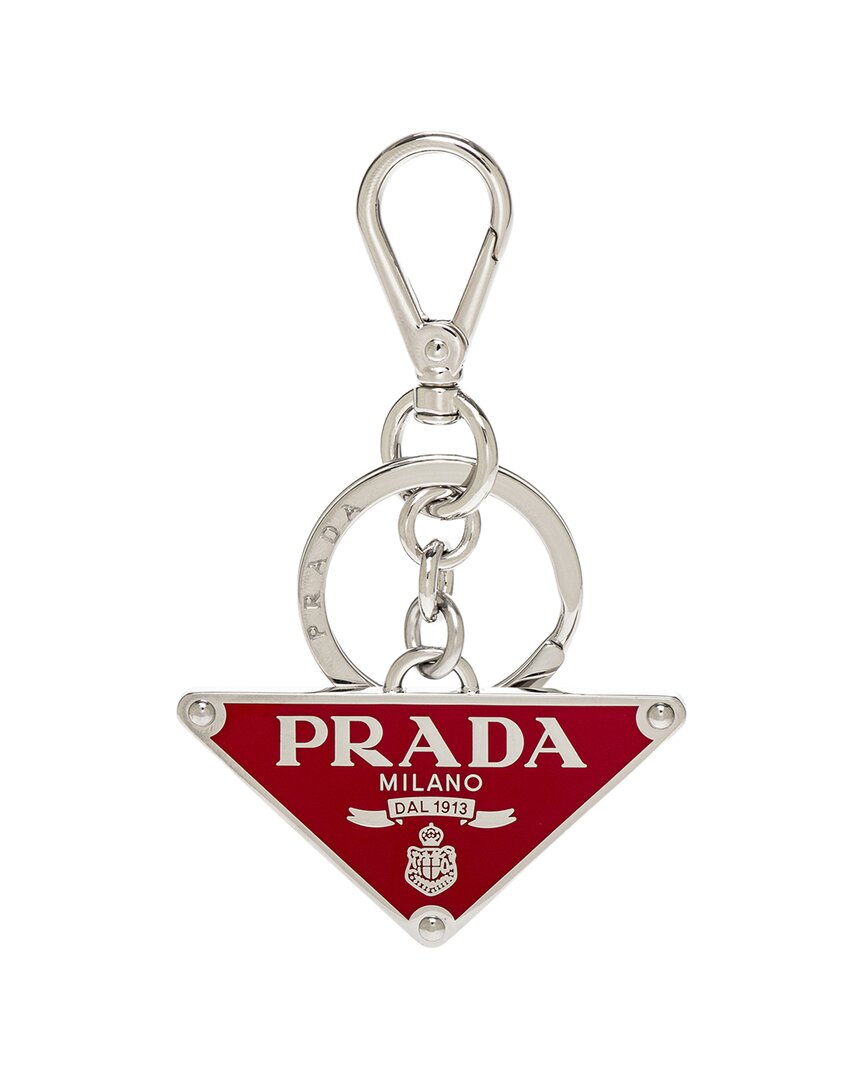 Prada Enameled Triangle Key Ring