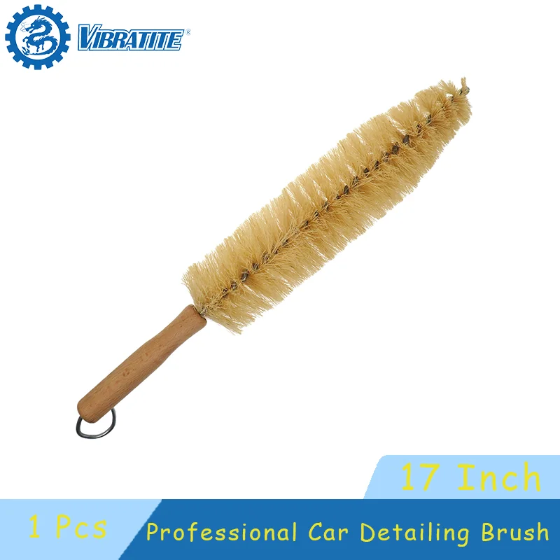 1 Stück 17 Zoll professionelle Auto-Detaillierungsbürste für Speichenräder, Motoren, langer Griff, flexible Borsten, kratzfreie Reinigung Image