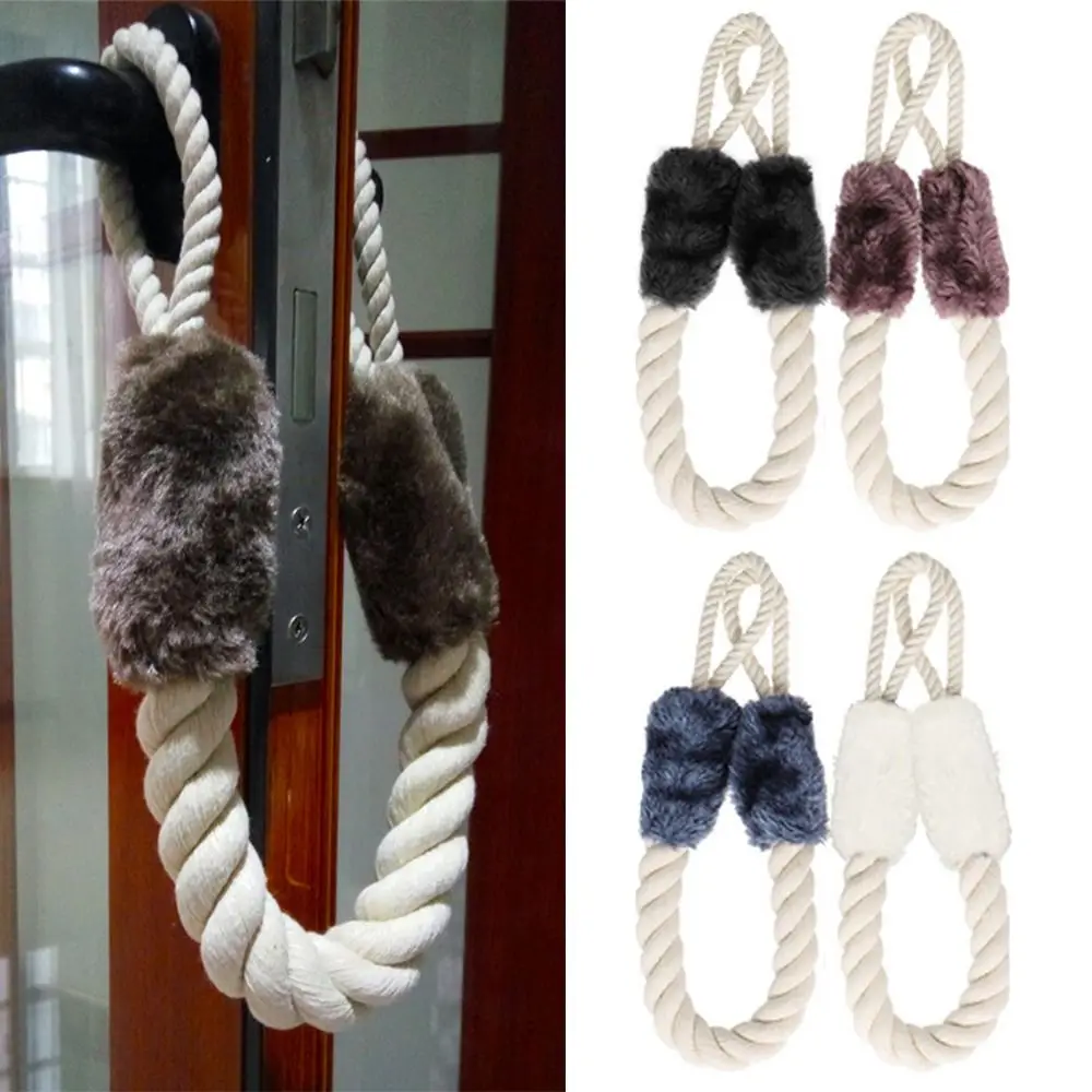 Langlebige Keil-Türgriffe, Stopper, braune Farbe, dekoratives Seil, einfach zu bedienender Türstopper, Türschutz, Seil, Türgriff