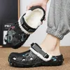 Männer Clogs Hausschuhe Winter Pelz Männer Hausschuhe Garten Schuhe Männer Warme Hausschuhe Anti-slip Fell Hausschuhe Baumwolle Abnehmbare größe 40-47