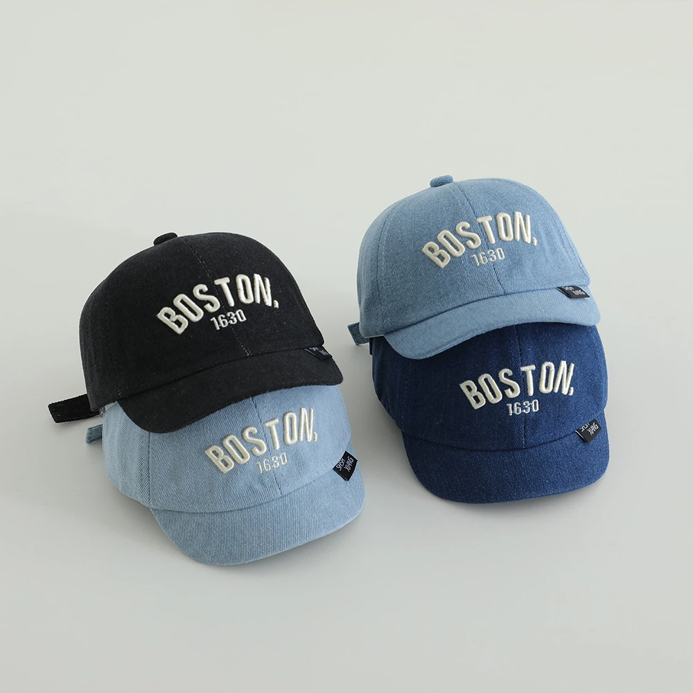 Brief Baby Frühling Baseball Caps Sommer Junge Mädchen Kurze Krempe Ente Zunge Caps Outdoor Kinder Sonnencreme Entenschnabel Hüte Image