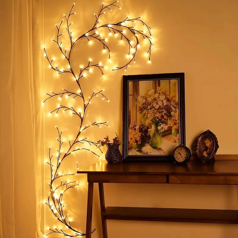 144 LEDs Lichterkette Baum Zweig Lampe Schlafzimmer Wanddekoration Rebe Baum Lichtleiste DIY Atmosphäre Licht für Heimbeleuchtung