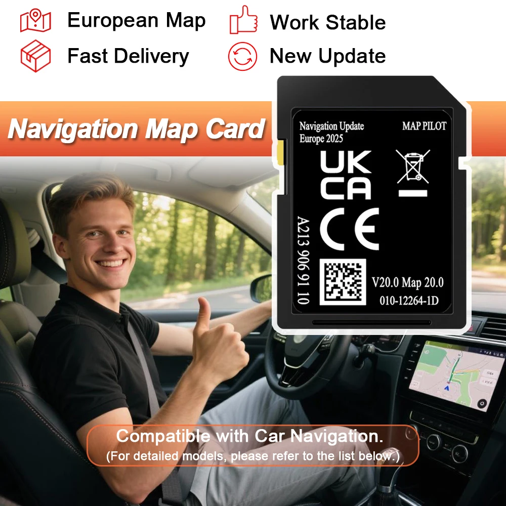 Für Mercedes C/E/V/X-Klasse W205 C238 S213 X253 Auto GPS Navigation SD Karte Europa UK Update 2023 Karte Sat Nav Karte A2139069110 V20 Image