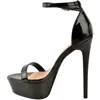 Frauen Sandalen Sexy Offene Zehen 14 cm Abendessen Flash High Heels Patent Leder Nachtclub Plattform Party Rot Hochzeit Schuhe Plus größe 44
