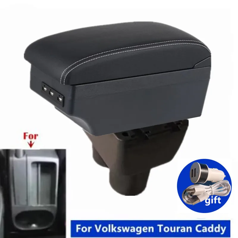 Für VW Touran Caddy Armlehne Box Für Volkswagen VW Touran Caddy Zentrale Lagerung box Innen Gewidmet Retrofit Auto Zubehör Image