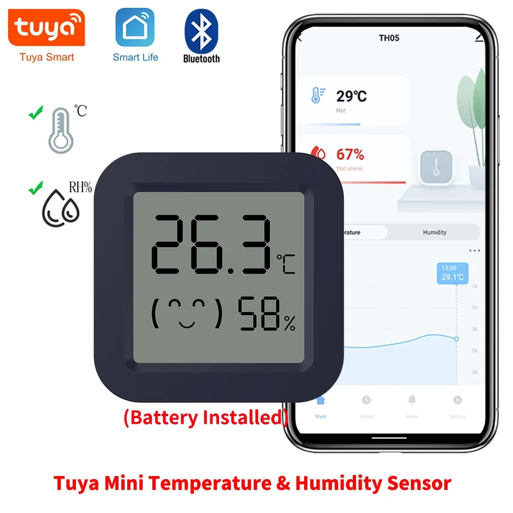 Mini Smart Thermometer Hygrometer Temperatur Feuchtigkeit Sensor APP Fernbedienung Bluetooth-Kompatibel Arbeit mit Tuya Image