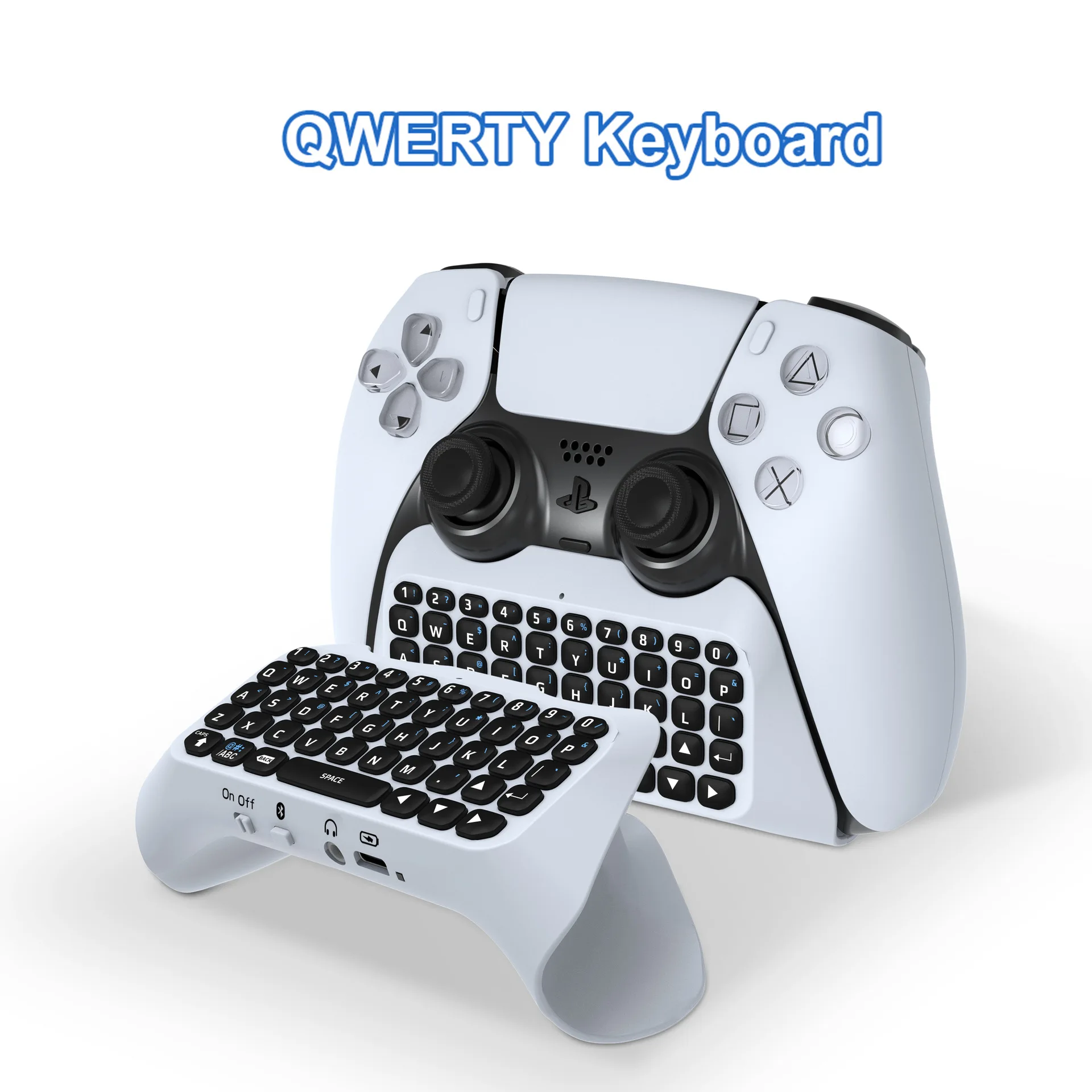 JYS-P5121 Drahtlose externe Bluetooth-Tastatur für PS5-Controller – integrierter Lautsprecher für Voice-Chat und Textingang Image