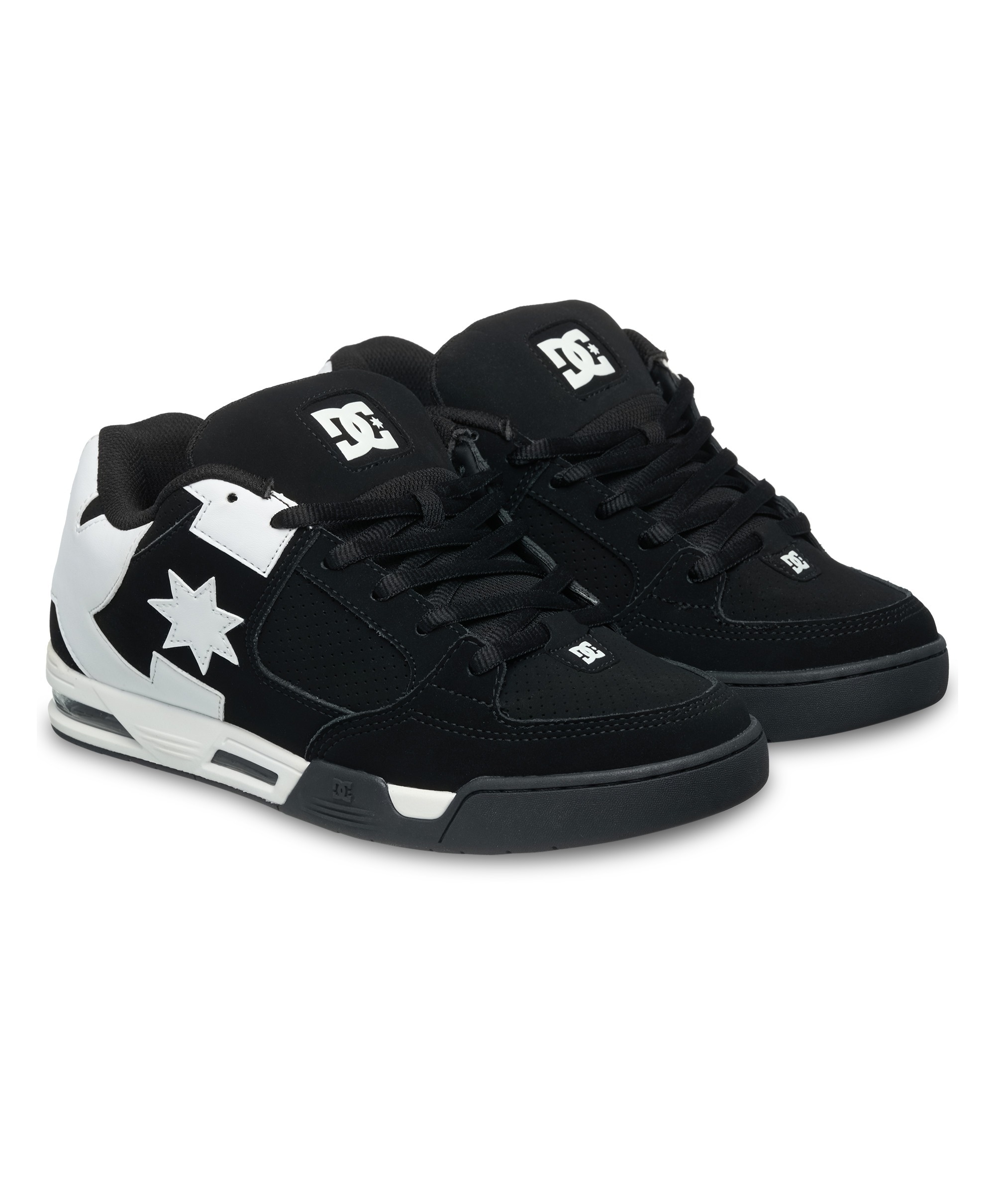 Sneaker DC SHOES "DC COMMAND", Gr. 42, schwarz, weiß, Leder, Synthetik, Schuhe