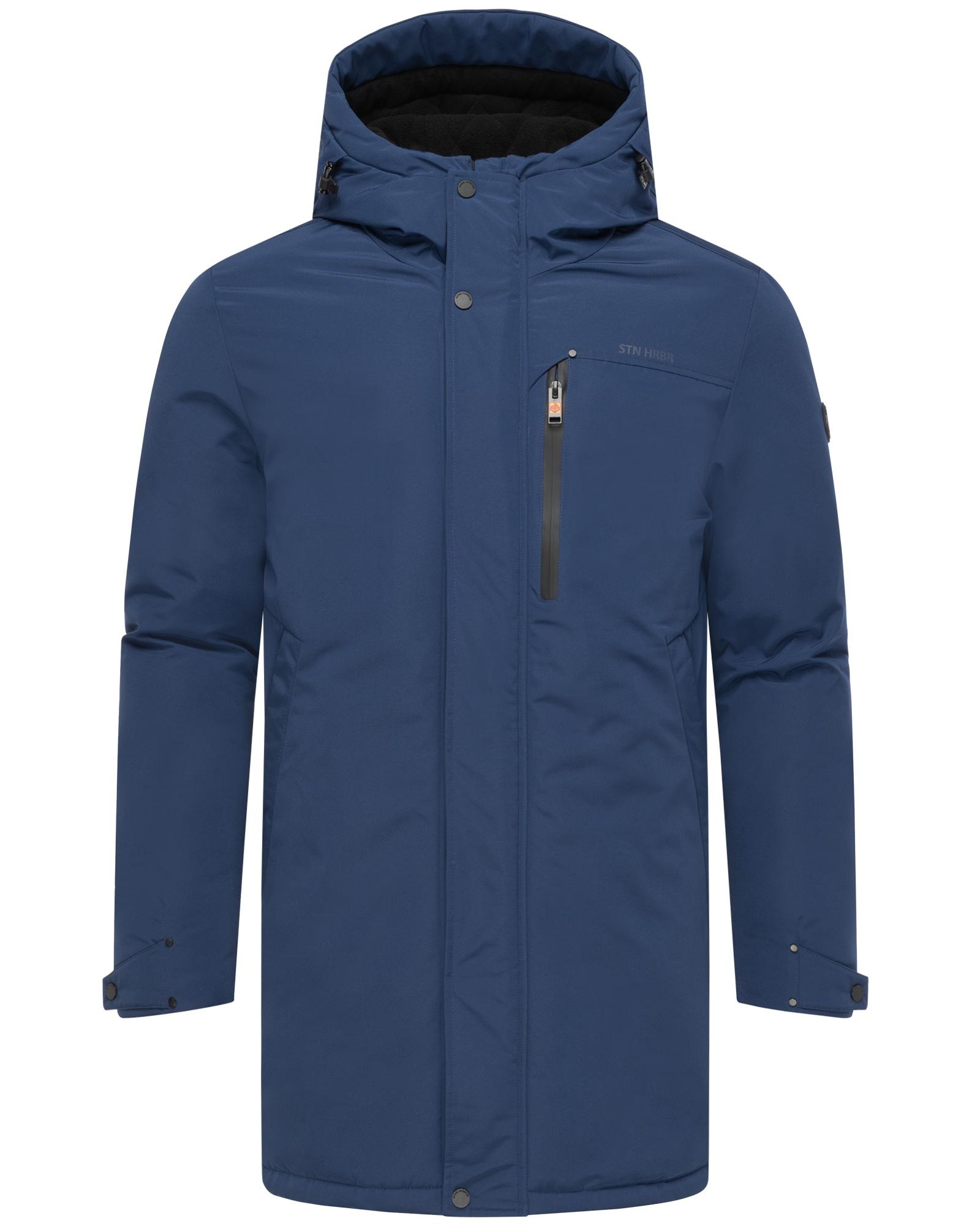Wintermantel STONE HARBOUR "Phinoo XX", Herren, Gr. XL (54), navy, Obermaterial: 100% Polyester; Innenfutter: 100% Polyester; Wattierung: 100% Polyester; Ärmelfutter: 100% Polyester, gerade ca. Mitte Oberschenkel, hoch geschlossener Ausschnitt,... Image