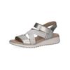Keilsandalette CAPRICE "Caprice Sandalen Leder", Damen, Gr. 40, silber (metallic silber), Leder, casual, Schuhe