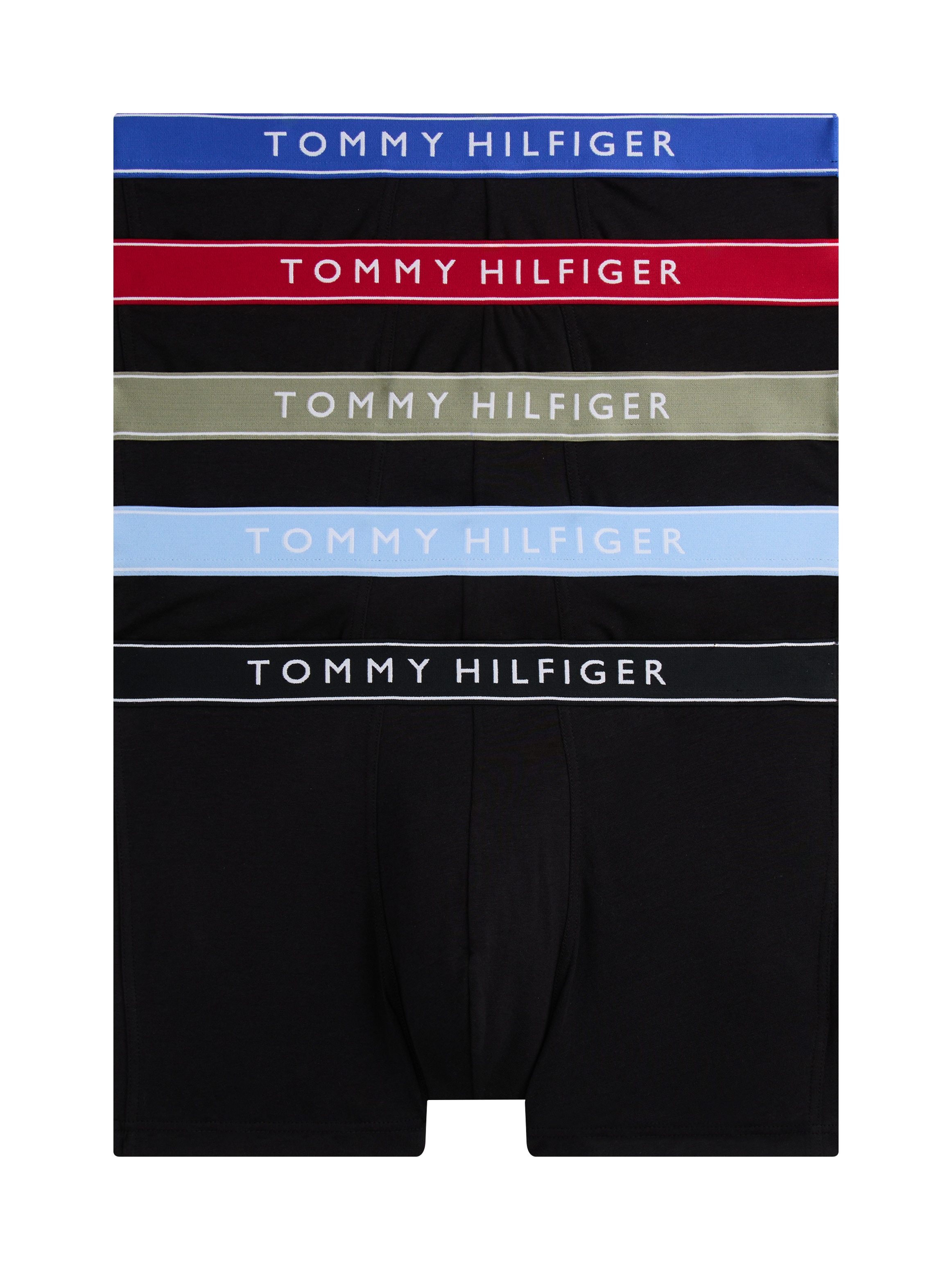 Trunk, Herren, Gr. L (52), md rd, ves blu, nb blu, blk, ut sge, Jersey, Obermaterial: 95% Baumwolle, 5% Elasthan, TOMMY HILFIGER UNDERWEAR, körpernah, Unterhosen, kurzes Bein, elastischer Bund mit Logo Image